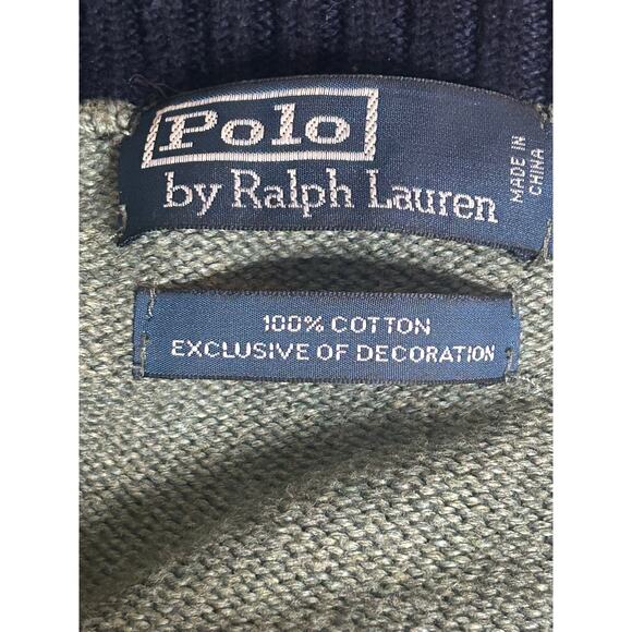 Polo Ralph Lauren Men's quarter zip pullover sweater in a sage color size large - Picture 3 of 4